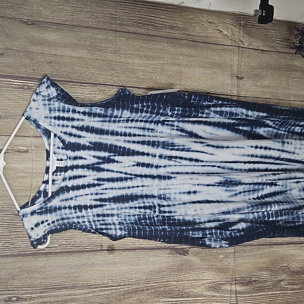Time & Tru Dye Dye Blue Maxi Dress Sz 4/6 Small